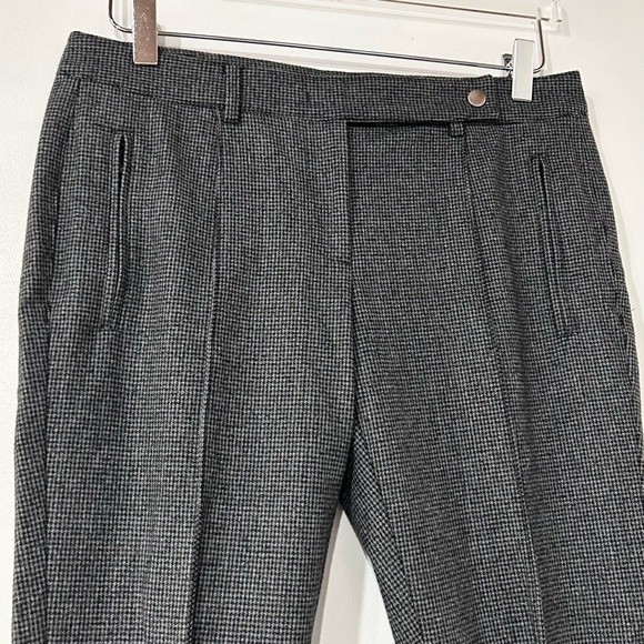 Michael‎ Kors Collection Wool Herringbone Slim Stretch Fit Trousers Gray 4 - Picture 2 of 6